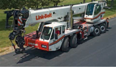 Link-Belt's 90 ton HTT8690 hydraulic telescopic four axle truck crane