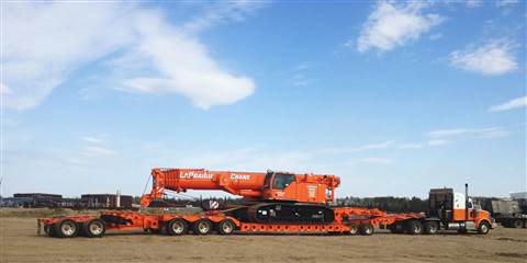 Crane and transport group LaPrairie crane on a truck
